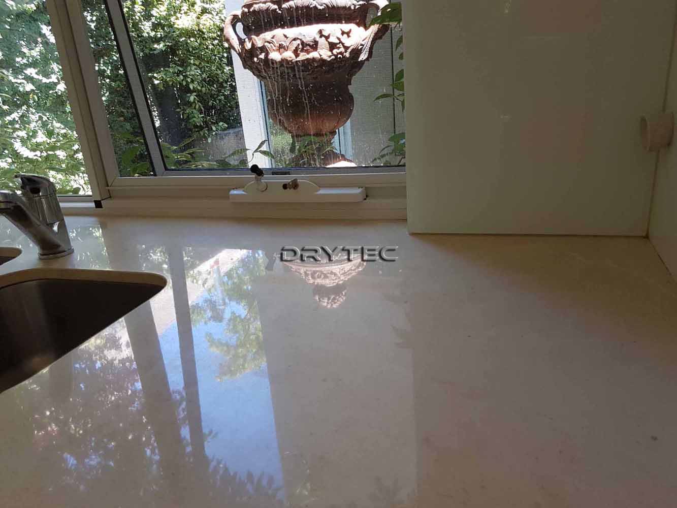Limestone Bench top Restoration-Chip Repairs-Grinding-Honing-Polishing-Cleaning and Sealing in Perth WA