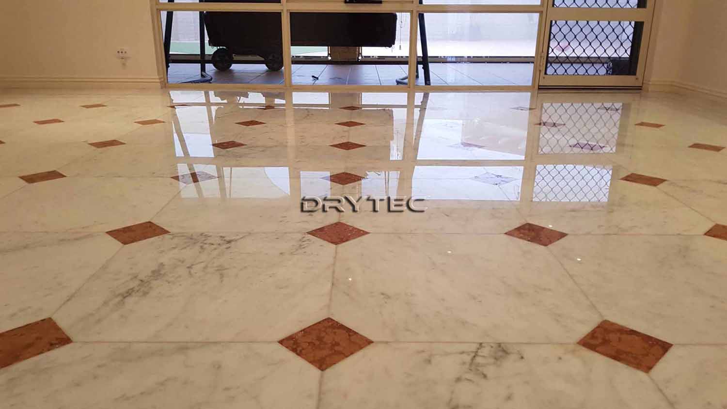 Marble Floor Tiles Restoration-Grinding-Honing-Polishing-Cleaning and Sealing